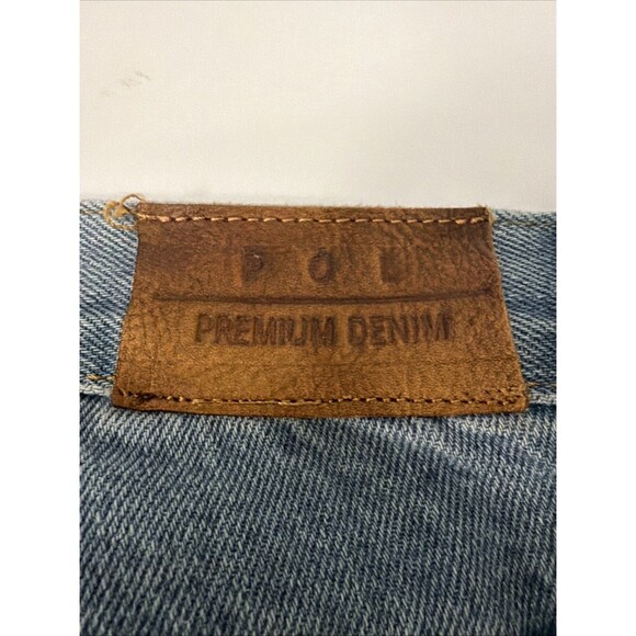 POL Floral Embroidered Crop Distressed 100% Cotton Jeans Bohemian Raw Hem Sz S - Picture 5 of 9